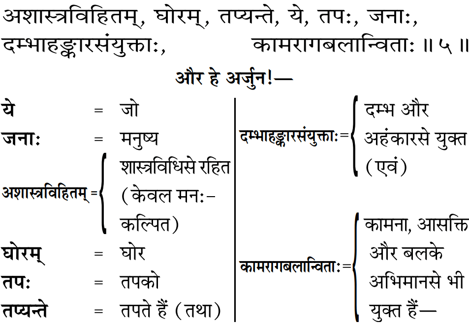 Bhagavad Gita Chapter 17 Verse 5