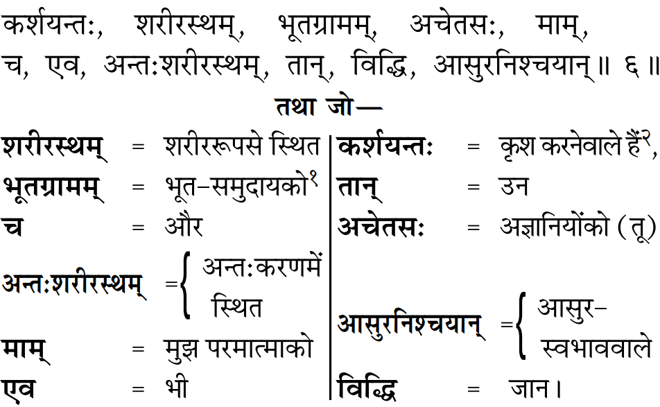 Bhagavad Gita Chapter 17 Verse 6