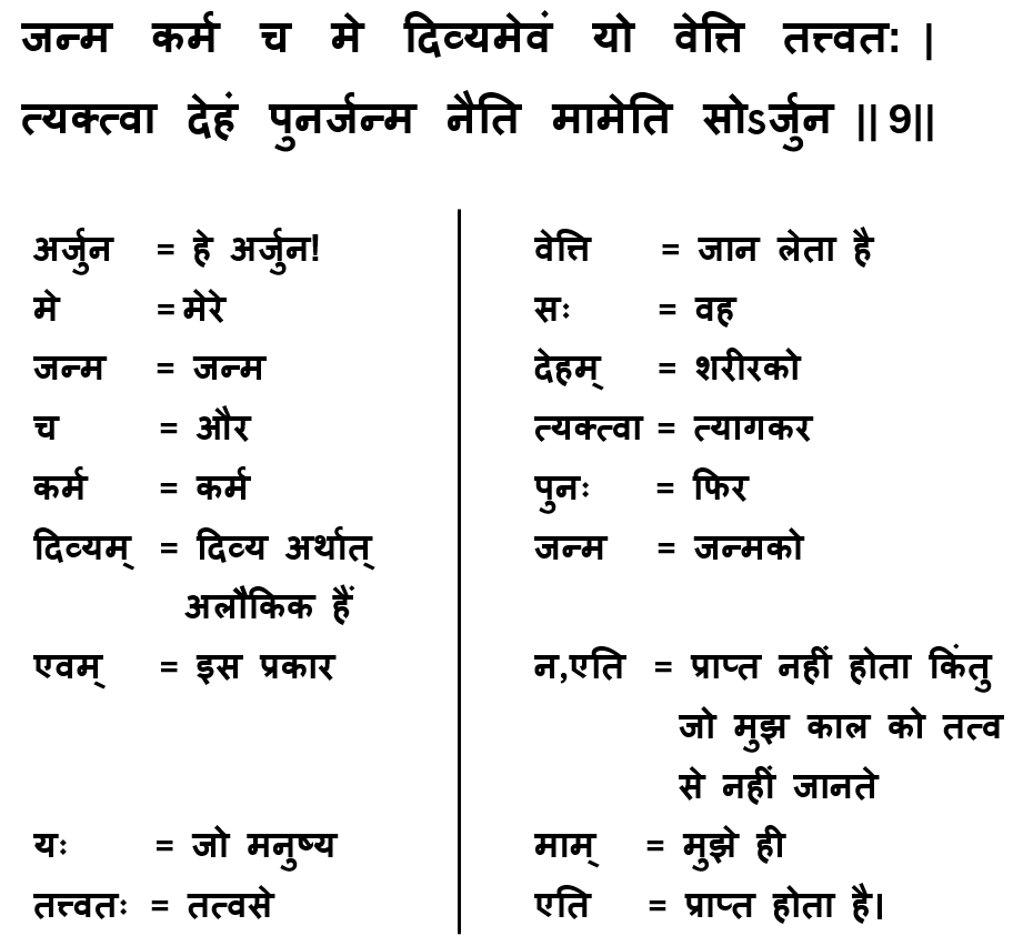 Bhagavad Gita Chapter 4 Verse 9 Correct
