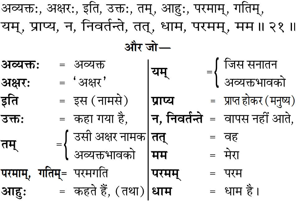 Gita 8.21
