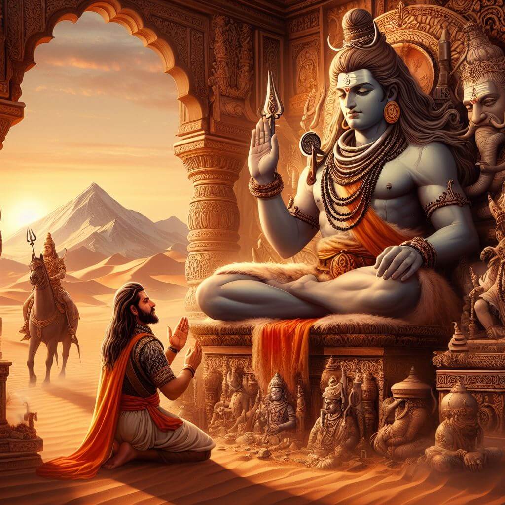 King Bhoja worshipping Lord Shiva