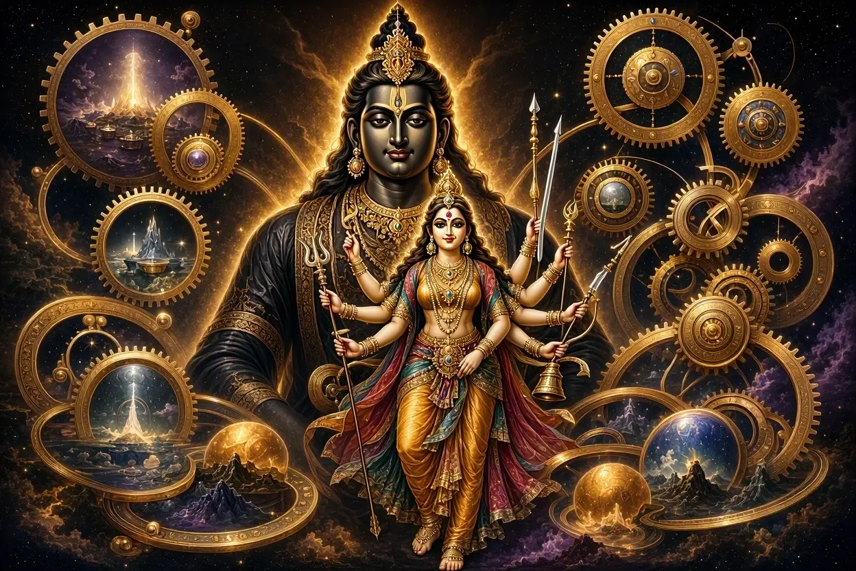 Sadashiva and Manifestation of Prakriti and Brahma, Vishnu, Shiva