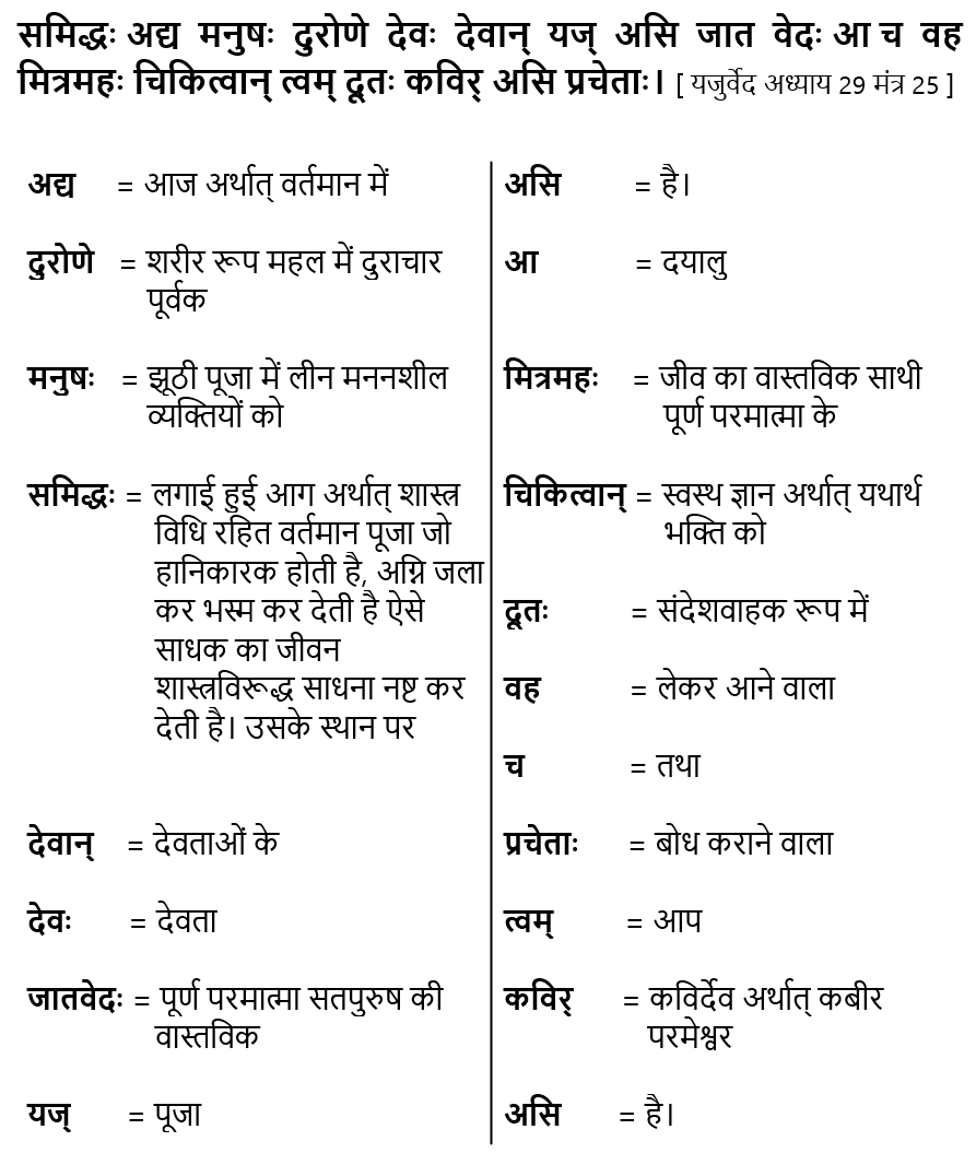 Yajurveda Adhyay 29 Mantra 25